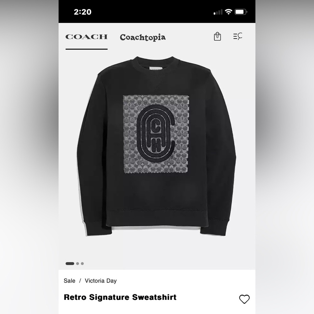 COACH retro sweatshirt black S